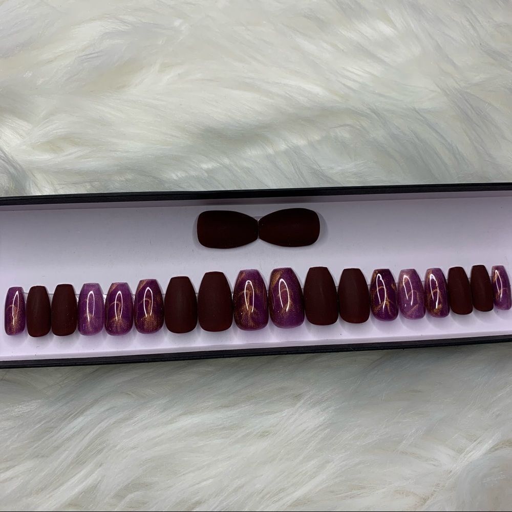 Brown Sugar Custom Press On Nails | High Quality Nails | Handmade - Picture 3 of 13